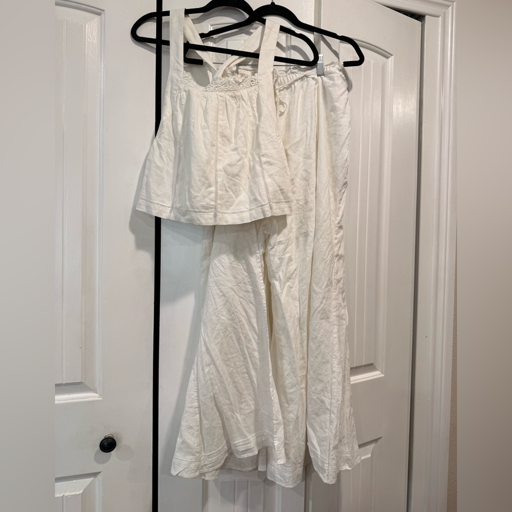 Free People Cream pant set
